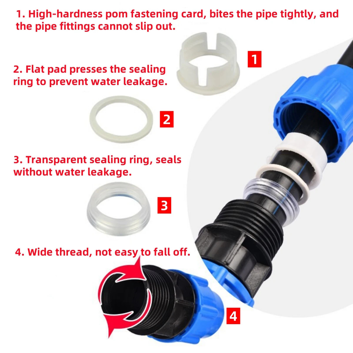 PE 90° Elbow Reducing Quick Connector 25Mm to 20Mm/32Mm to 25Mm Different-Diamet