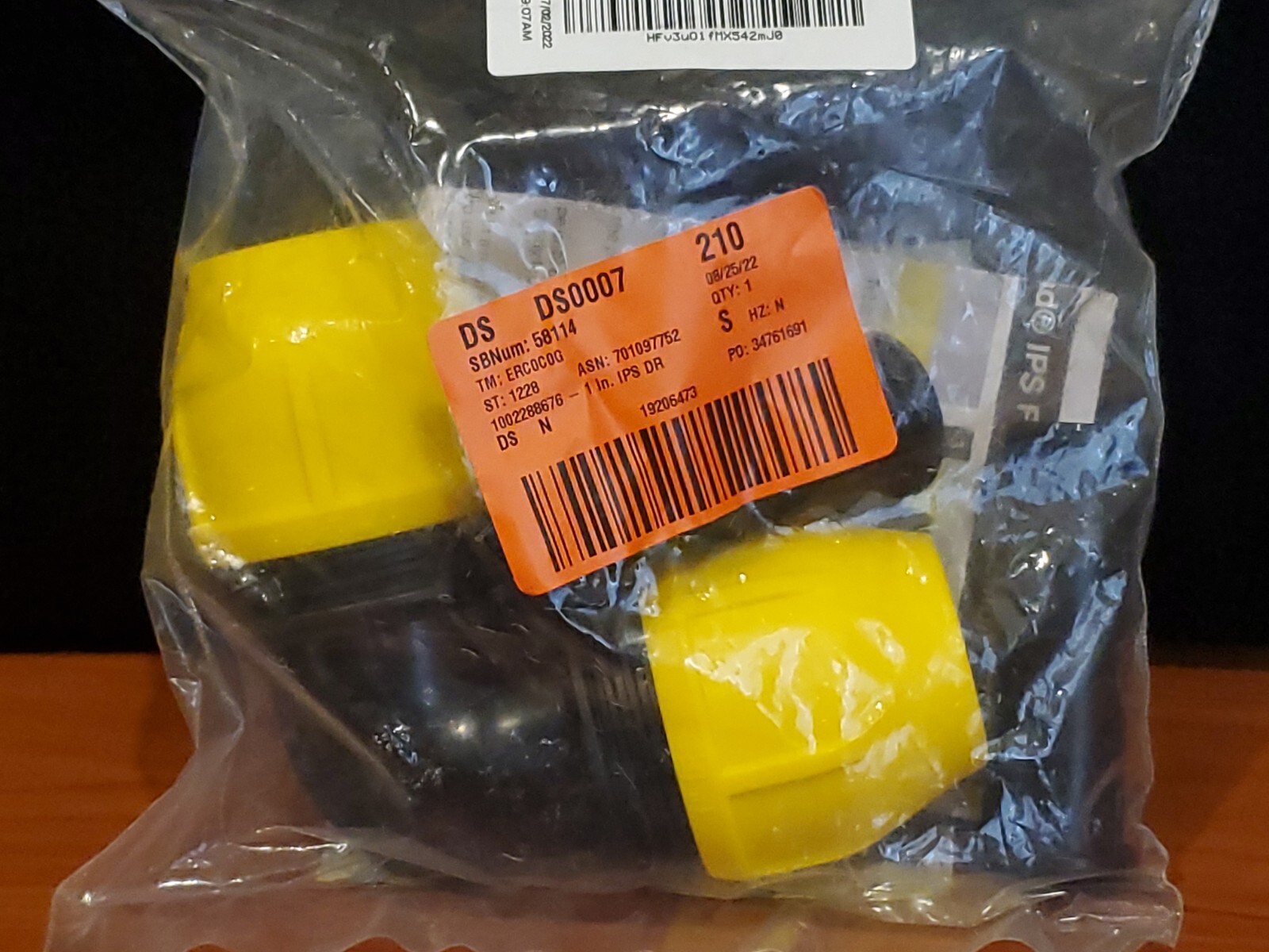 Home-Flex 1 inch IPS SDR 11 Underground Yellow Poly Gas Pipe 90° Elbow