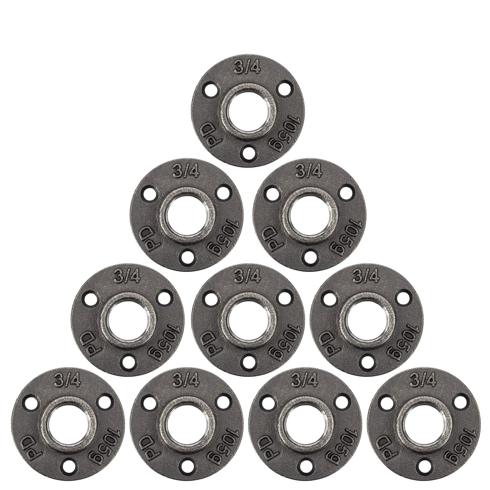 PIPE DECOR Mini Floor Flange Fitting, 3/4 Inch, Black 3/4″ Flange,
