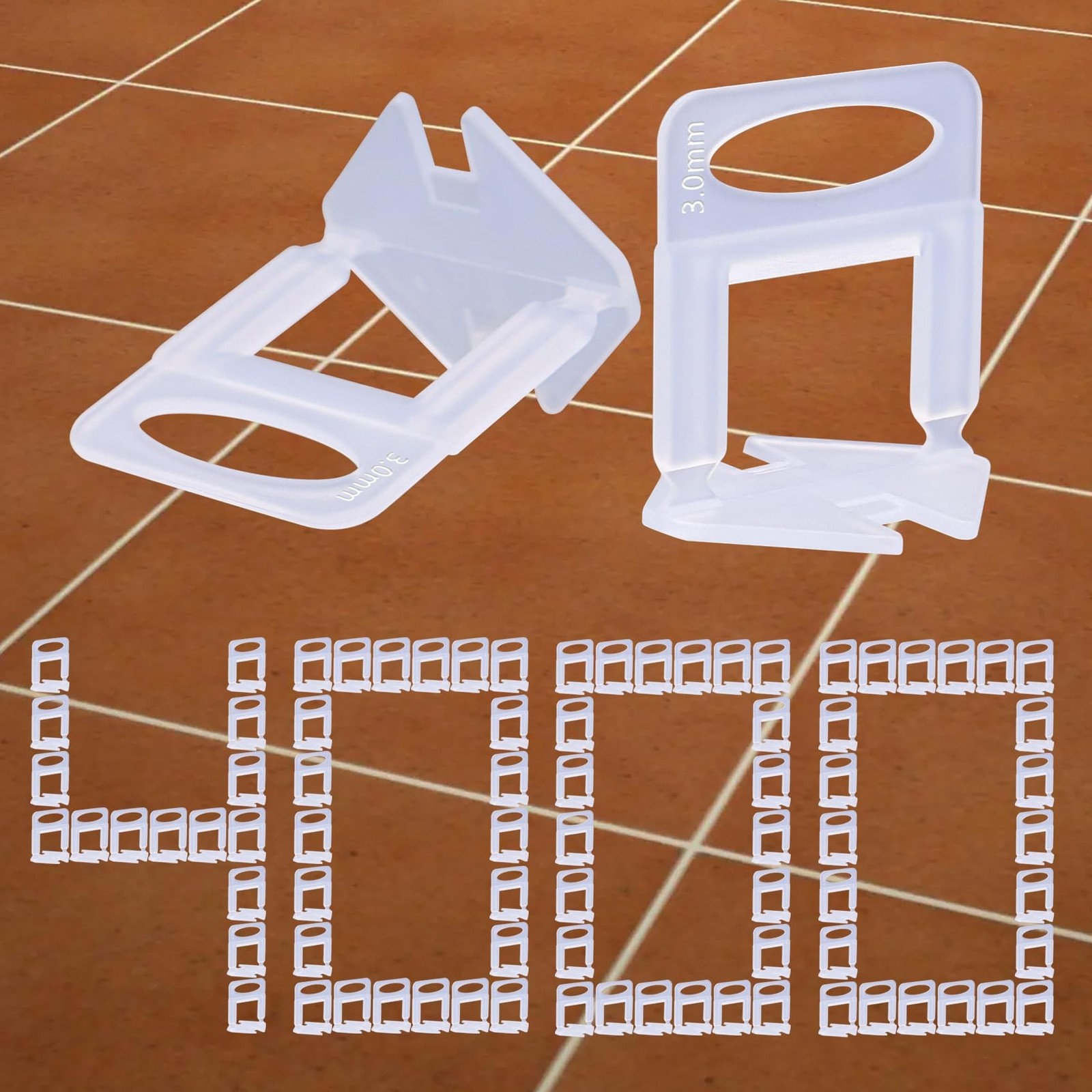 Tanzfrosch 4000 PCS Tile Leveling System Clips 1/8”(3.0mm) 4000-Piece Tiles …