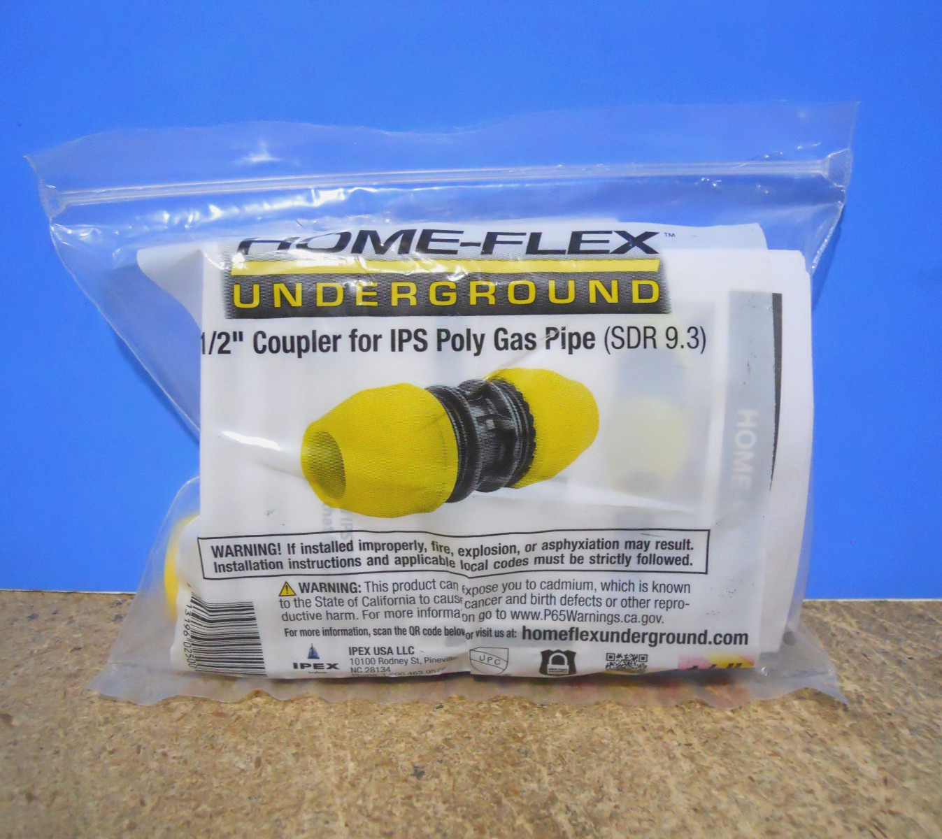 HOME-FLEX Underground Gas Pipe 1/2″ Coupler for IPS Poly Gas Pipe SDR 9.3