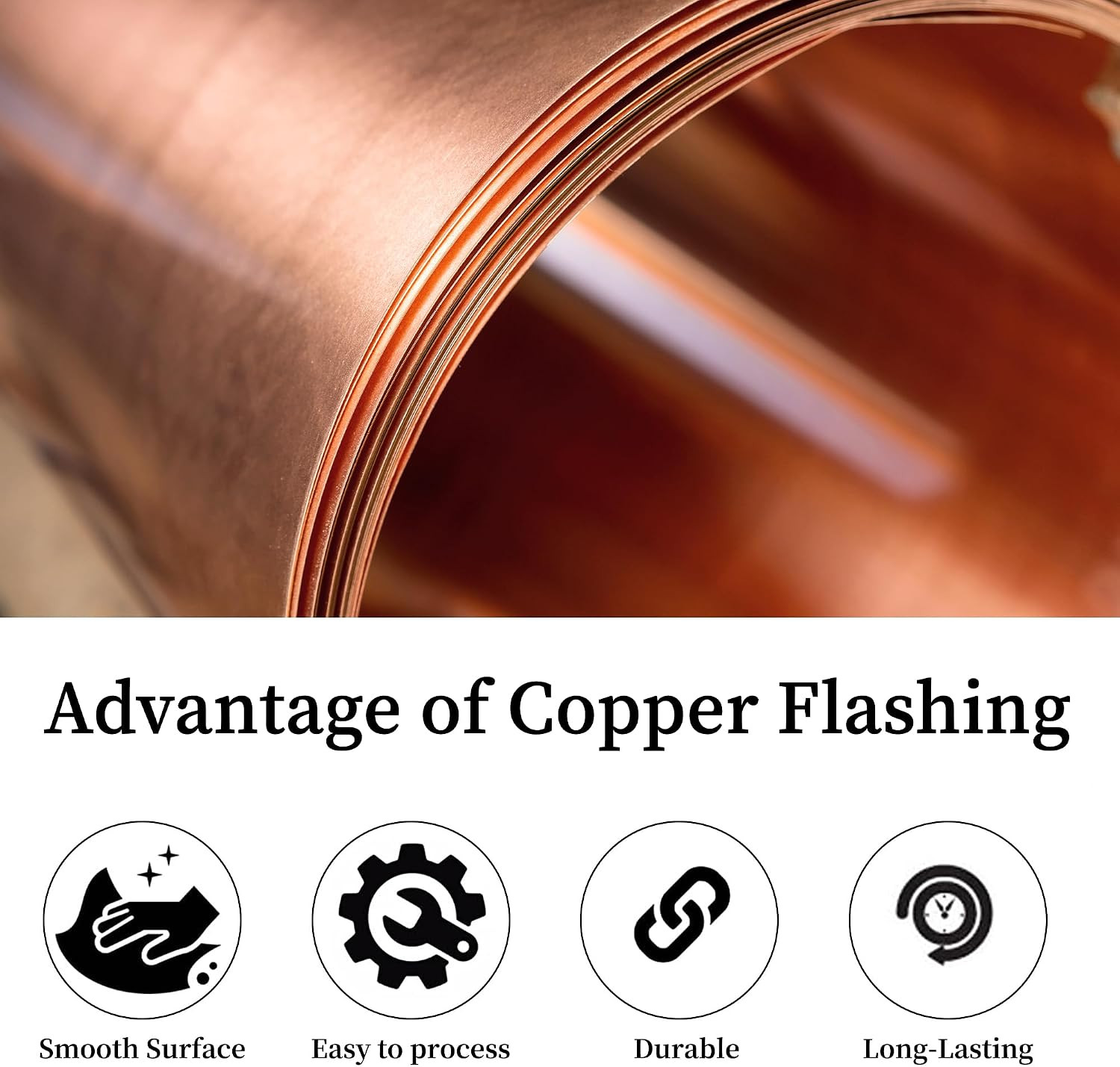 Copper Flashing 26 Gauge – 12In X 10Ft 0.016″(0.41Mm) Thickness Roof Flashing Ro