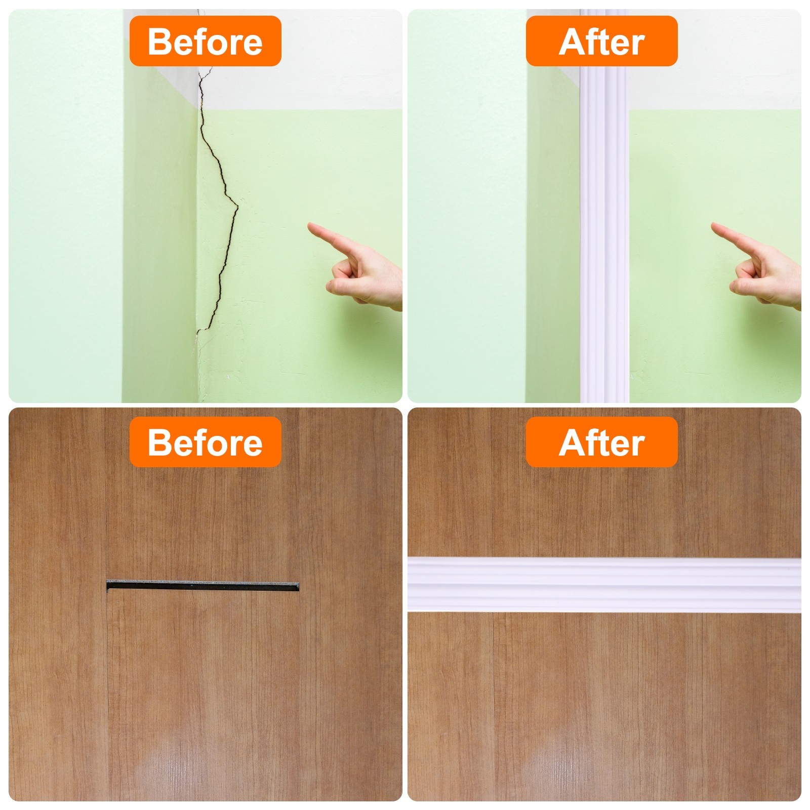 Wall Corner Protector 1.6″ 10FT Self Adhesive Wall Trim Molding, Coffee