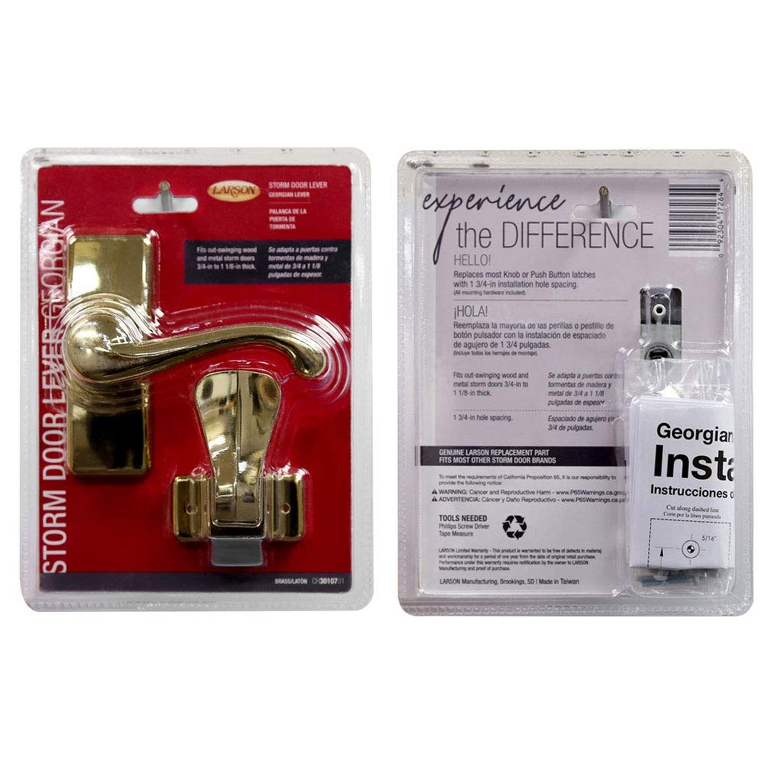 Larson Certified Storm Door Brass Georgian Lever, Storm Door Handle Replaceme…