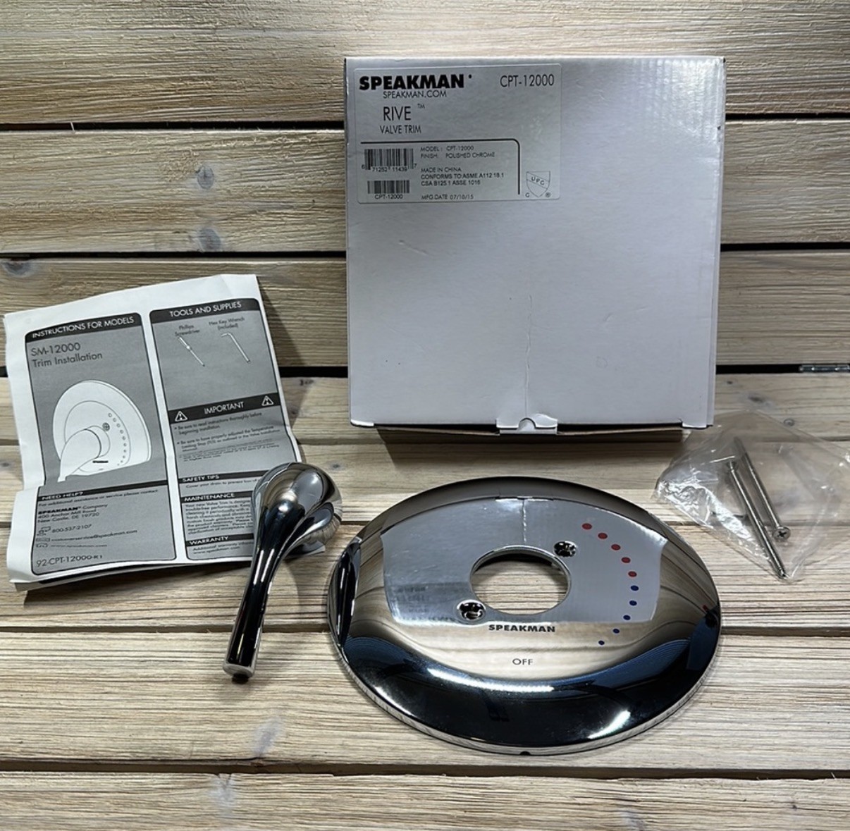 SPEAKMAN Rive Valve Trim Kit SM-12000 Model: CPT-12000 Finish: Polished Chrome