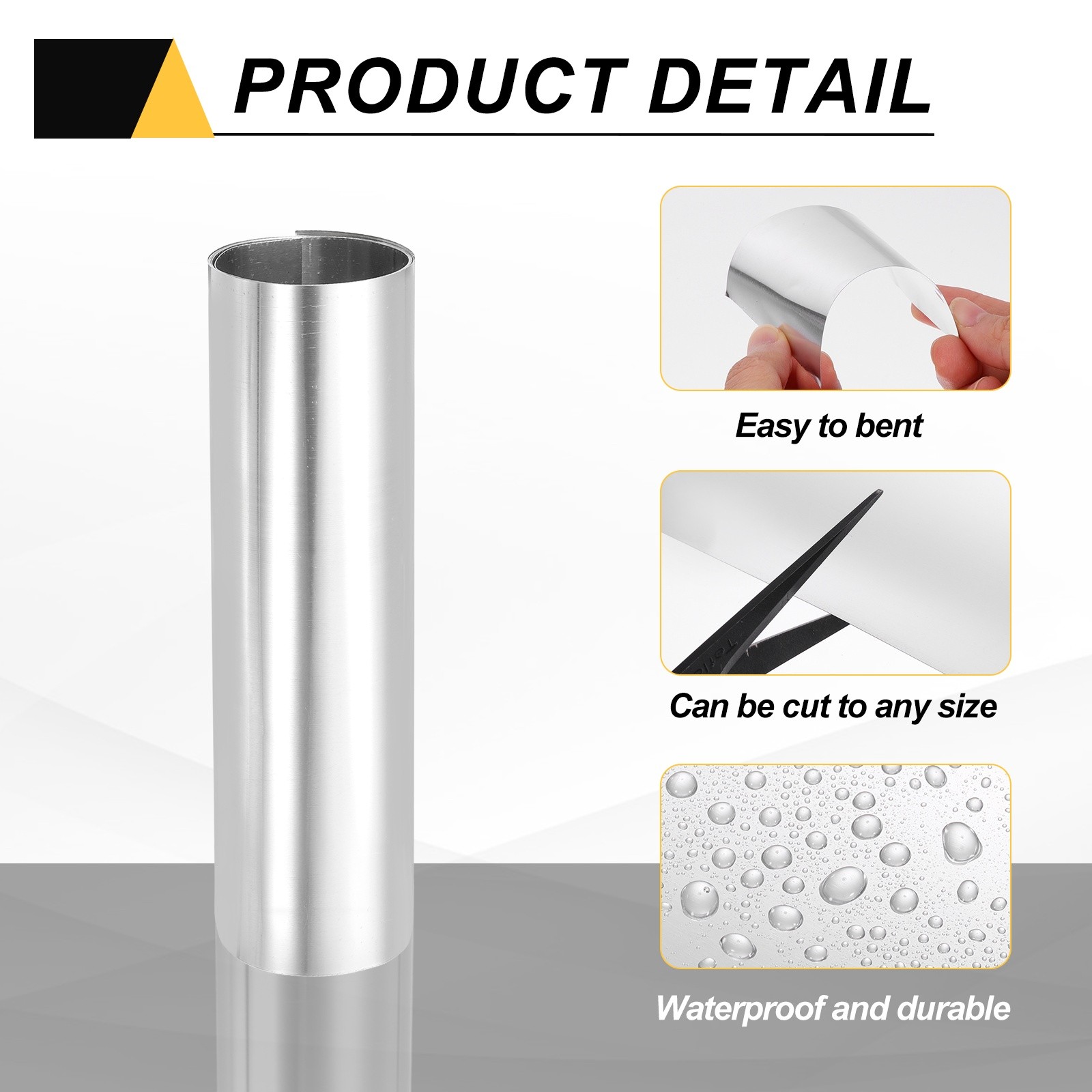 8inx3.3ft Aluminum Flashing Roll 0.1mm Metal Roof Panels for House Repair