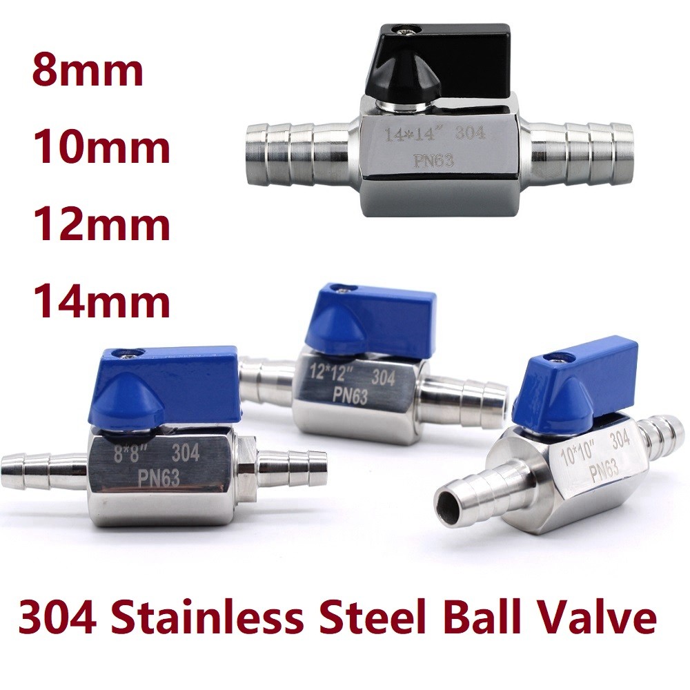 304 Stainless Steel Shut Off Valve Switch 8mm 10mm 12mm 14mm 16mm Barb Valve
