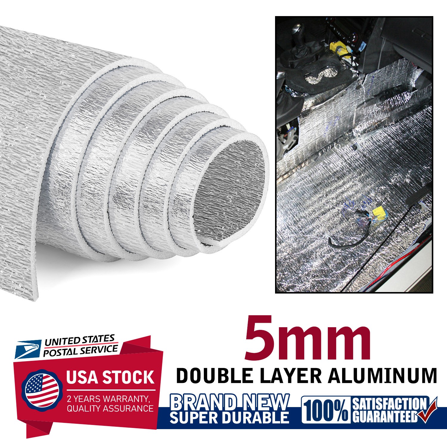 5mm Double Side Radiant Heat-Cold Barrier Reflective Insulation Mat 2×40″×60″