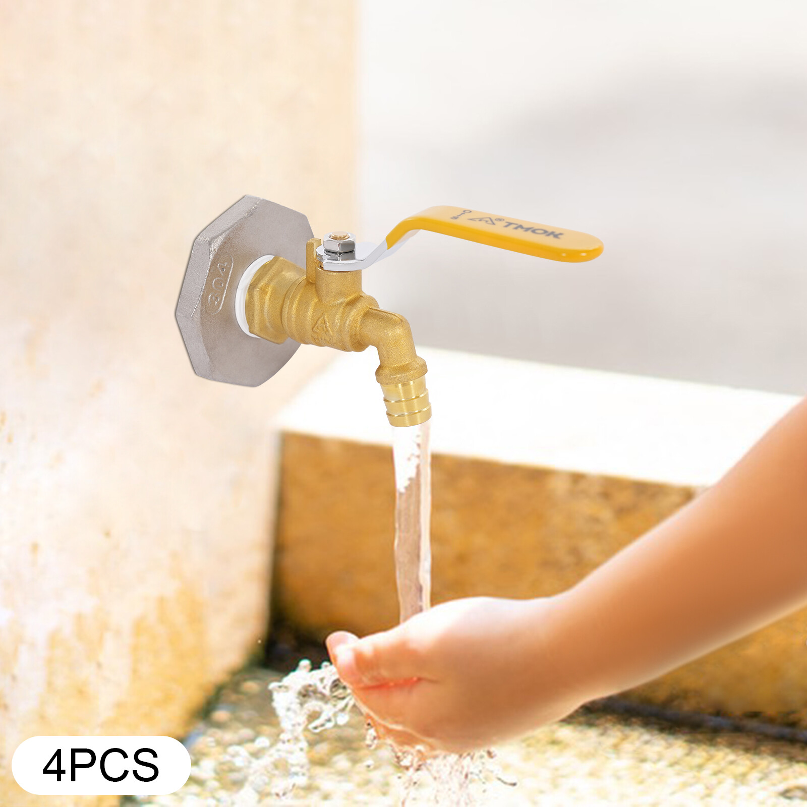 4x Drum Faucet Barrel Spigot, Stainless Steel Brass Barrel Faucet, for 55 Gallon