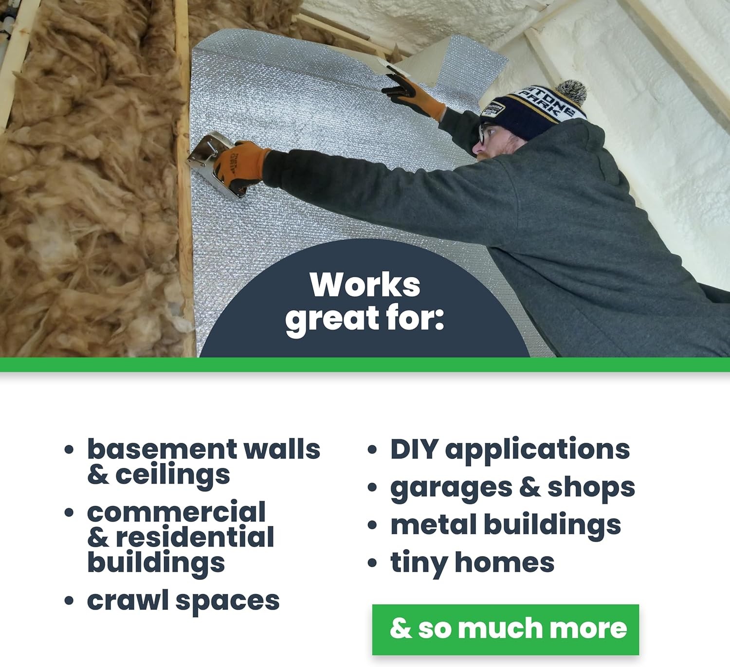Double Bubble Insulation Roll 48″ x 75′ (300 sq. ft.), 6.35mm Thick,