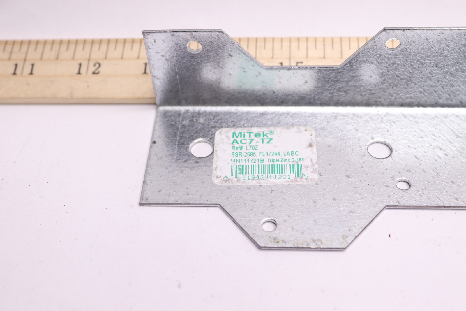Mitek Angle Clip G185 Triple Zinc Galvanized 7″ AC7-TZ