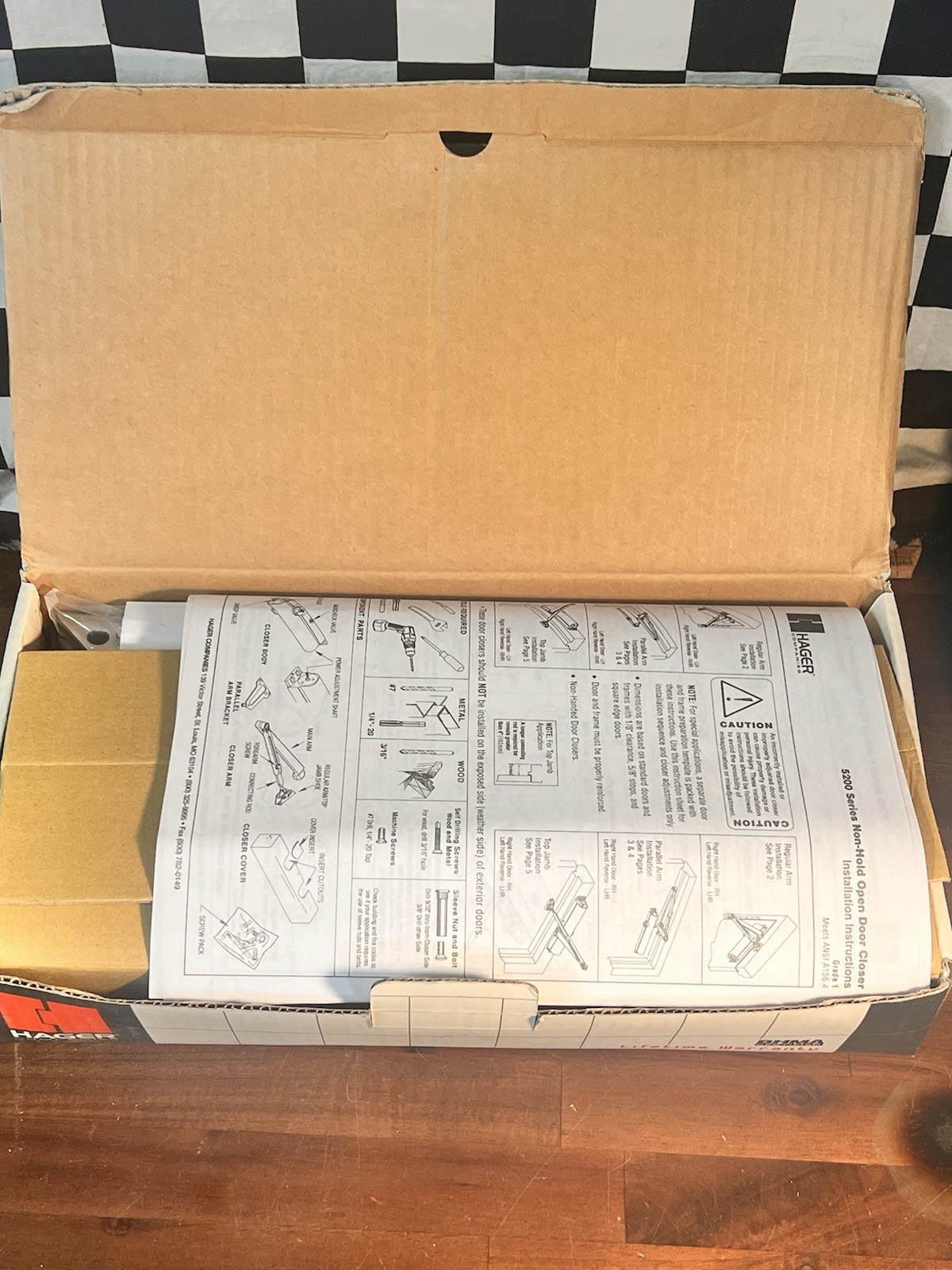 Hager Grade 1 Door Closer 5200 MLT ADJ 2-5 ALM ANSI/ BHMA # 13294