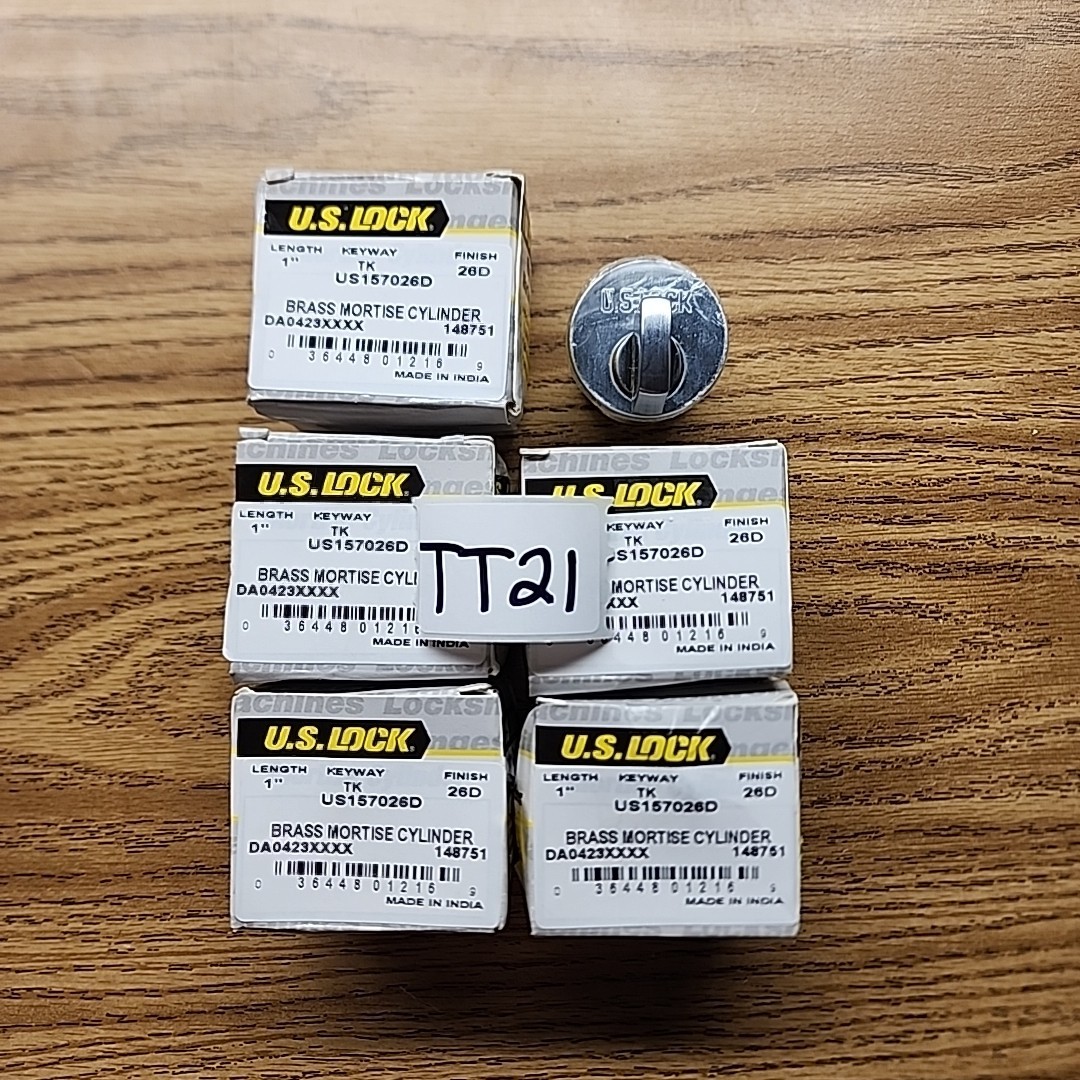 US Lock US157026D Thumb Turn Brass Mortise Cylinder TK Keyway Lot Of 5
