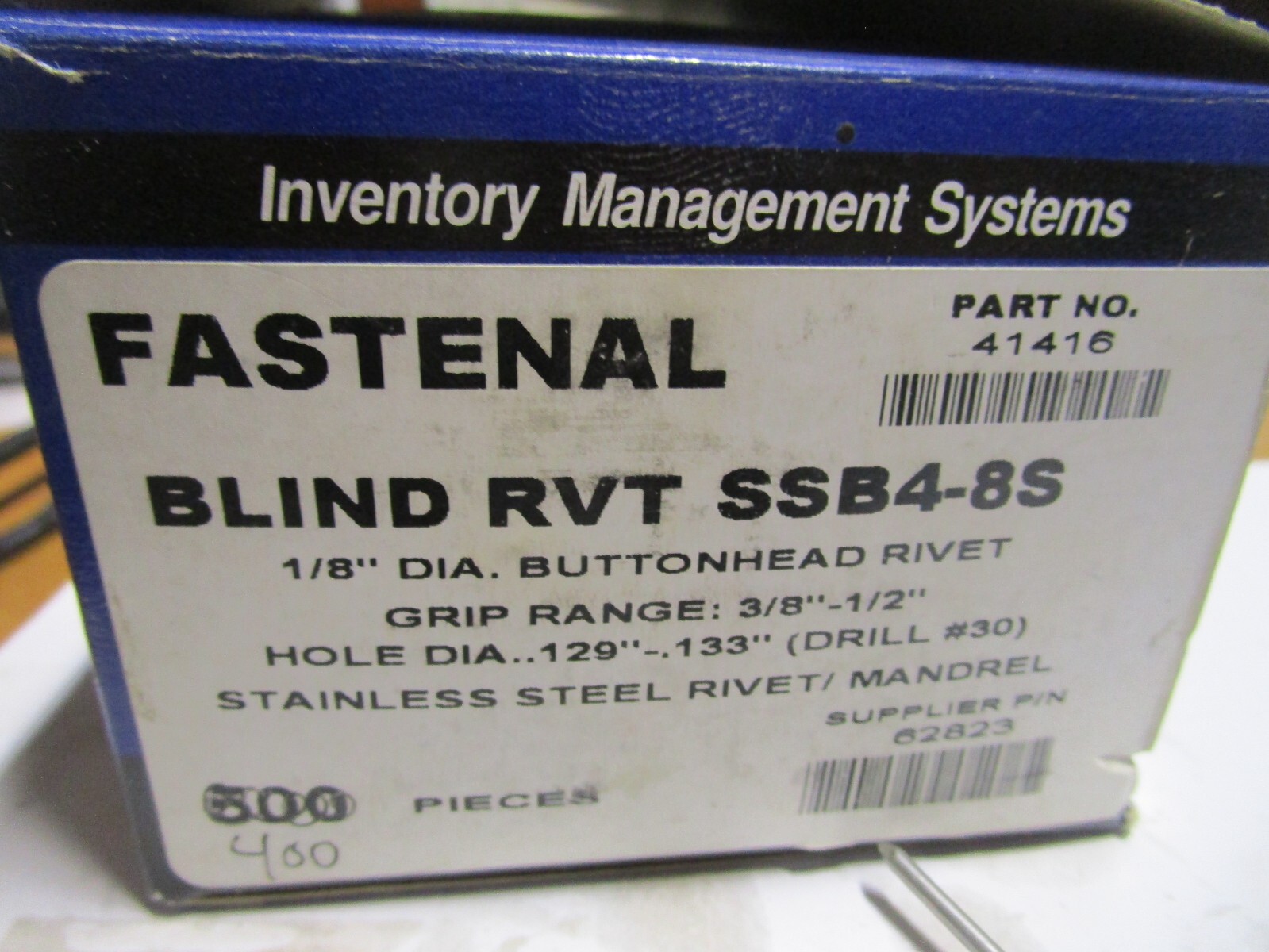 SSB4-8S 1/8″ Dia Dome Head 0.376″-0.500″ Grip Range S/S Blind Rivet QTY 400