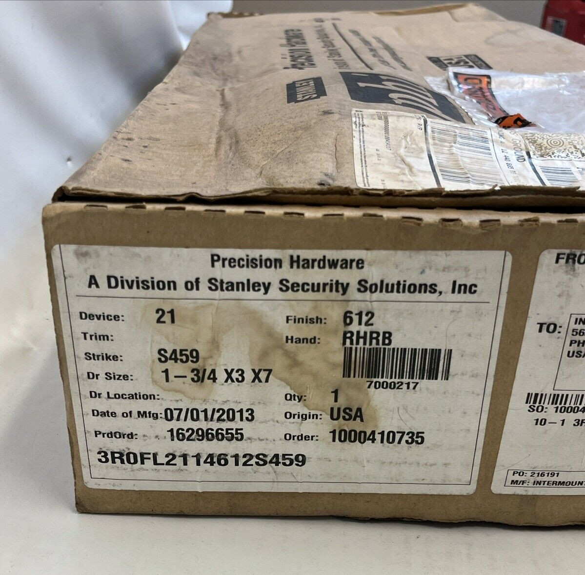 Precision FL2100, 21 612 S459 RHRB Right Handed Satin Bronze Emergency Fire Exit