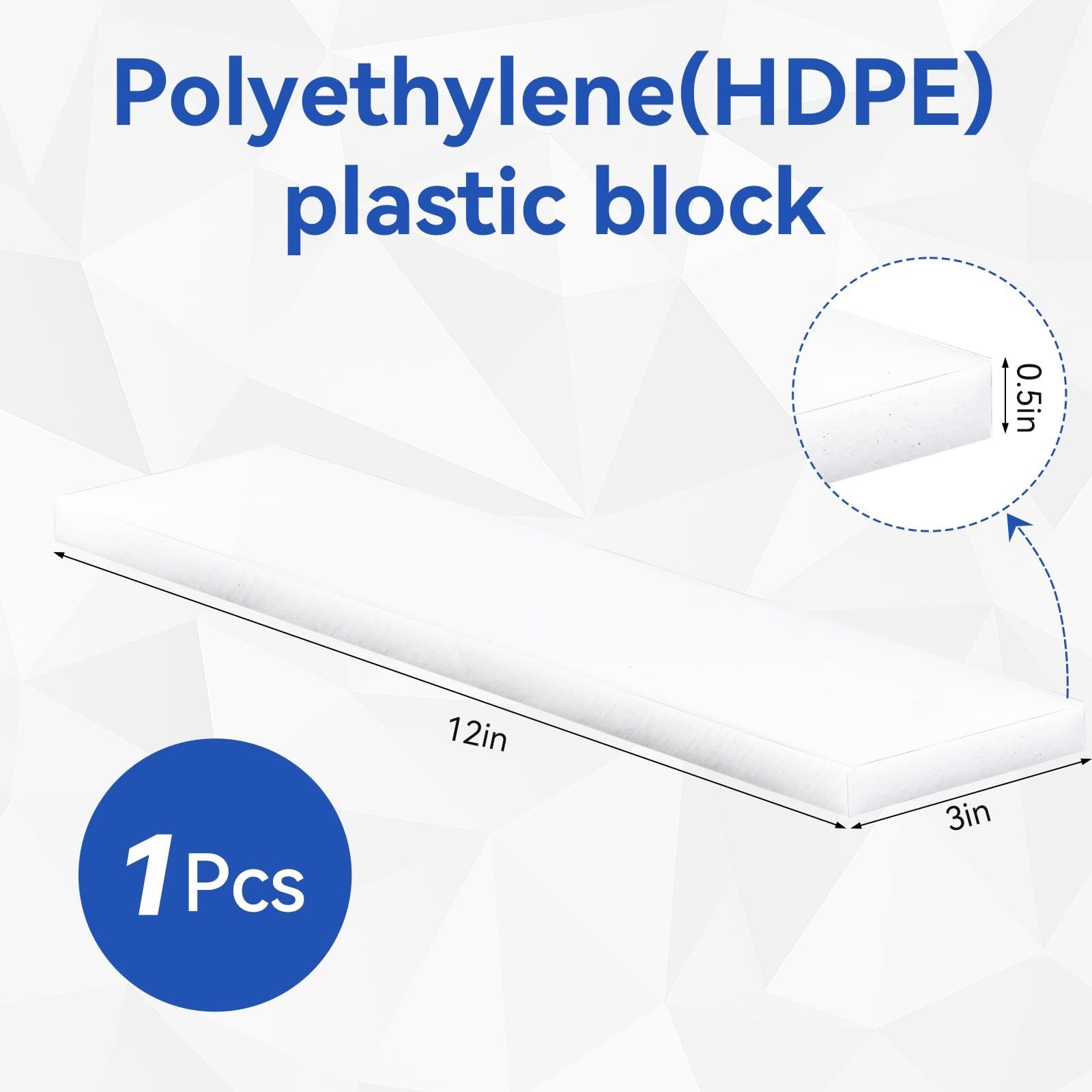 HDPE Plastic Block 1/2in White Plastic Block 12x3In Perfect for Diverse DIY C…