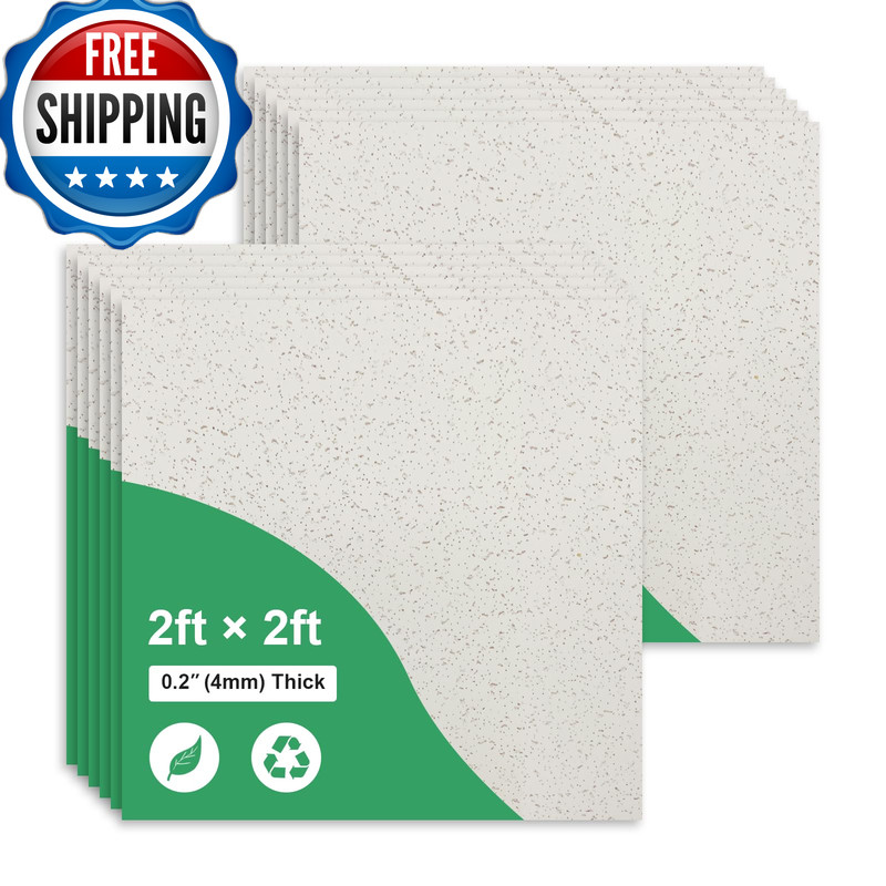 Gigrwiin 2Ft X 2Ft Printed Pro Ceiling Tiles – Pvc Ceiling Panel 24 X 24In