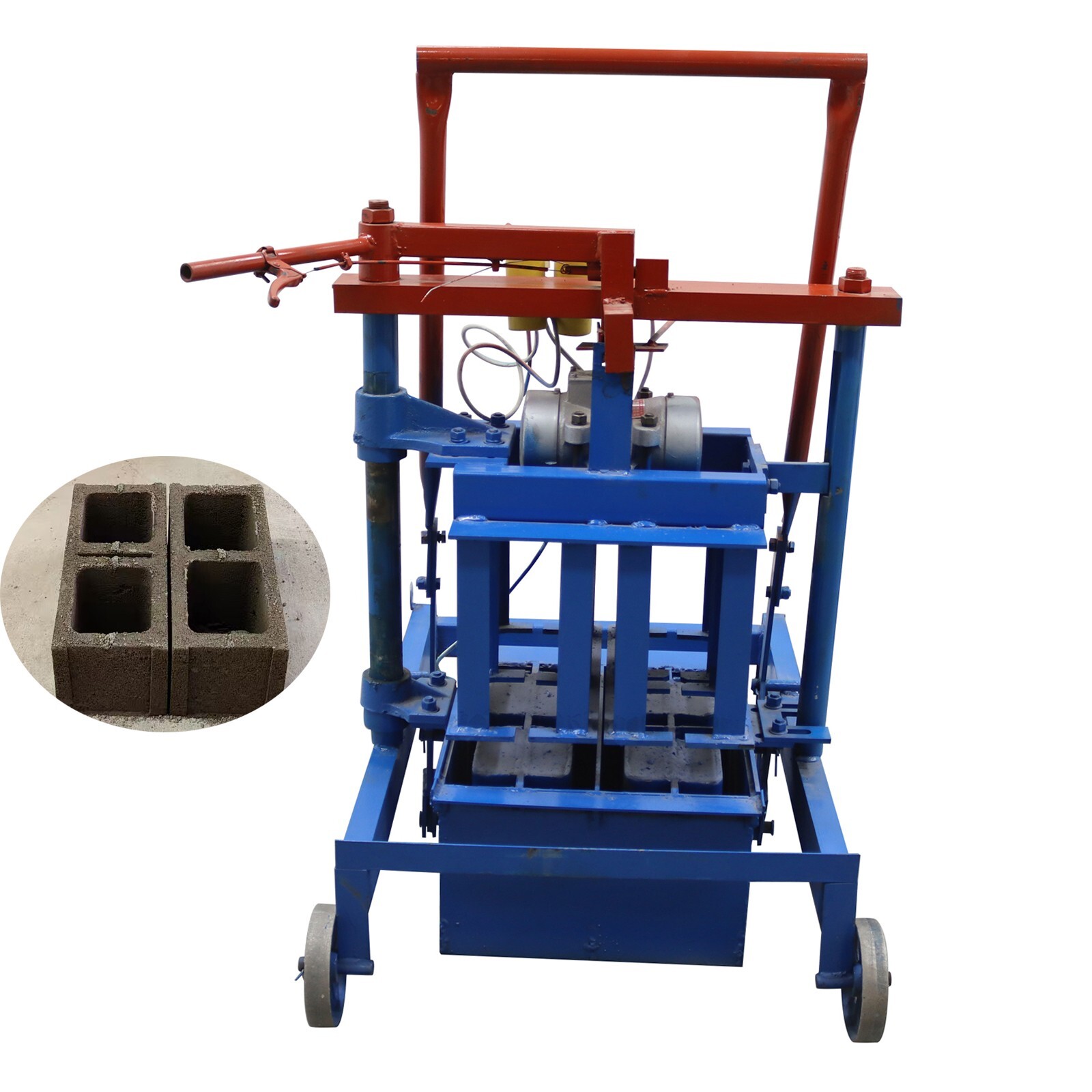 Hand-propelled Hollow Soil Block Brick Molding Machine 220V 15.75×7.87×7.87in