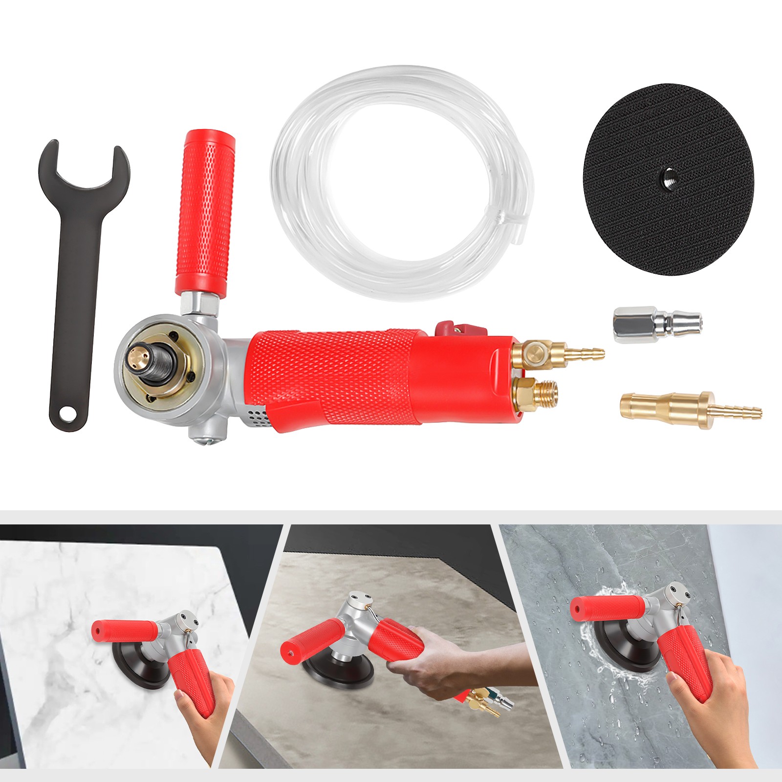 4 inch Pneumatic Grinder Air Wet Jet Air Polisher Water Sander Granite 4300 Rpm