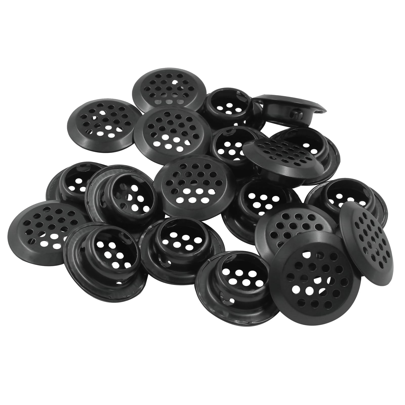 Auvotuis 20Pcs Circular Air Vents Black Soffit Vent, Stainless 19mm,