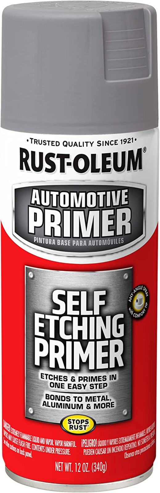 Rust-Oleum 249322 Automotive Self Etching Primer Spray Paint, 12 Oz, Dark Green