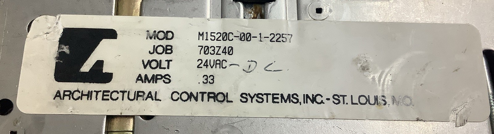 ACSI Series 1500 Solenoid-Control Elec Mortise Lock M1520C-00-1-2257 (b654)