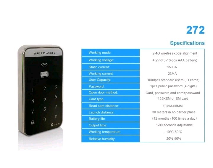 2.4GHz WiFi Access Control 400lb Electric Magnetic Door Lock System Kit