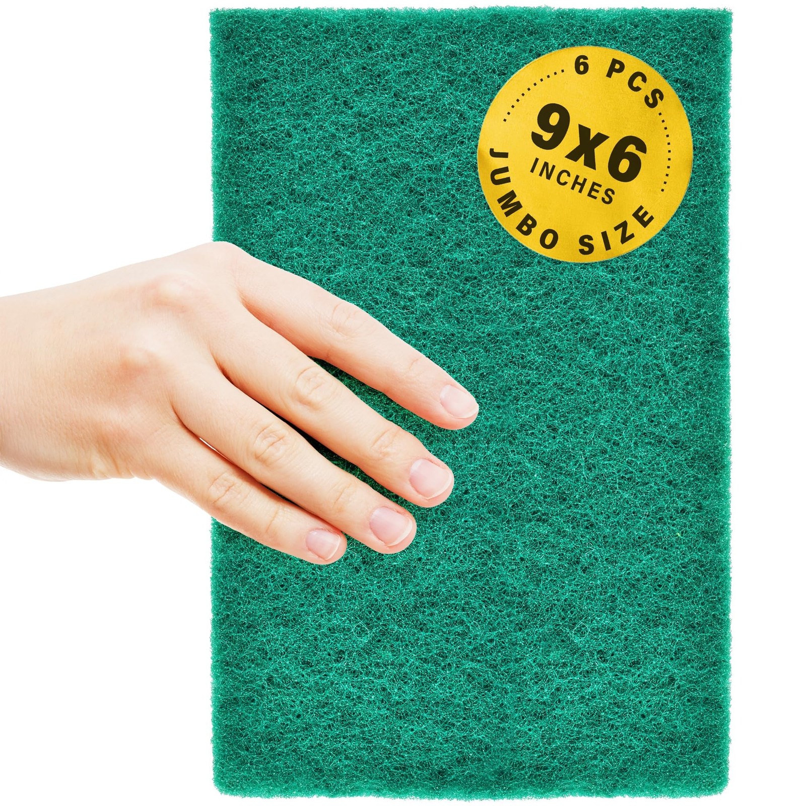 DecorRack 6 X-Large Scouring Pads 9″ x 6″ Extra Large Dish Pad for Heavy Duty…