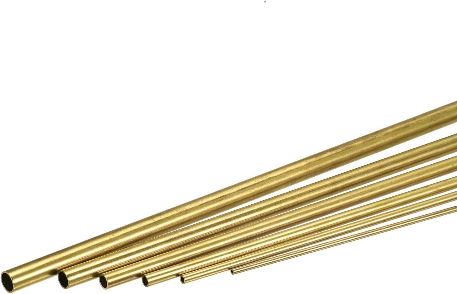 uxcell Brass Tube, 2mm 3mm 4mm 5mm 6mm 7mm OD x 0.5mm Wall Thickness 200mm Lengt