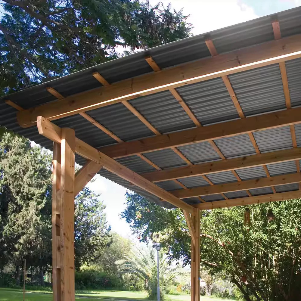 2.2 ft x 12 ft Corrugated Foam Polycarbonate Roof Panel Castle Gray