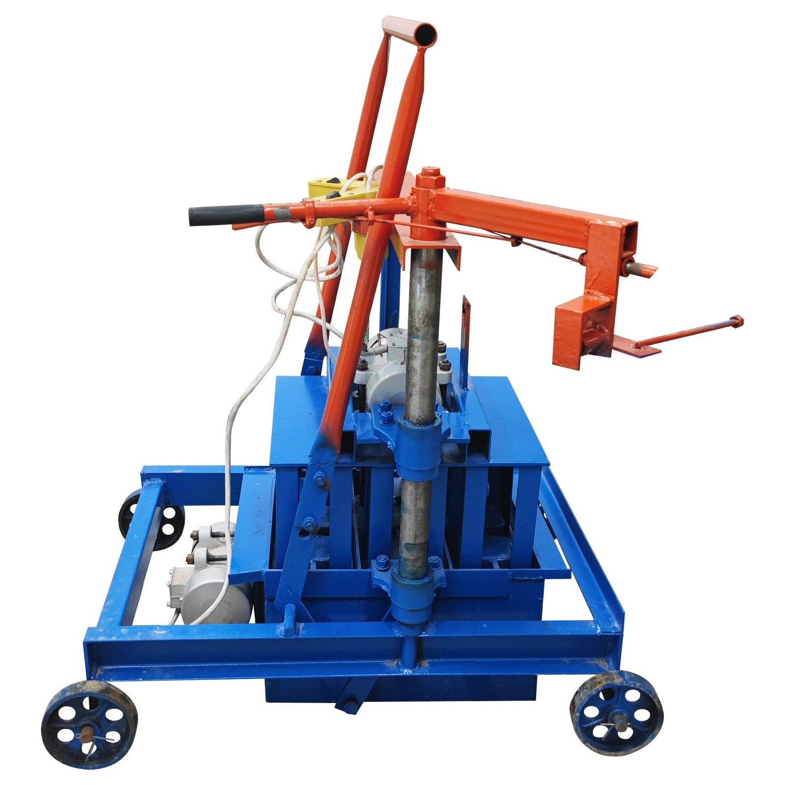 220V Hollow Block Making Machine 3-Block 15.7×5.9×7.8″ Bricks Each Time 550WX2