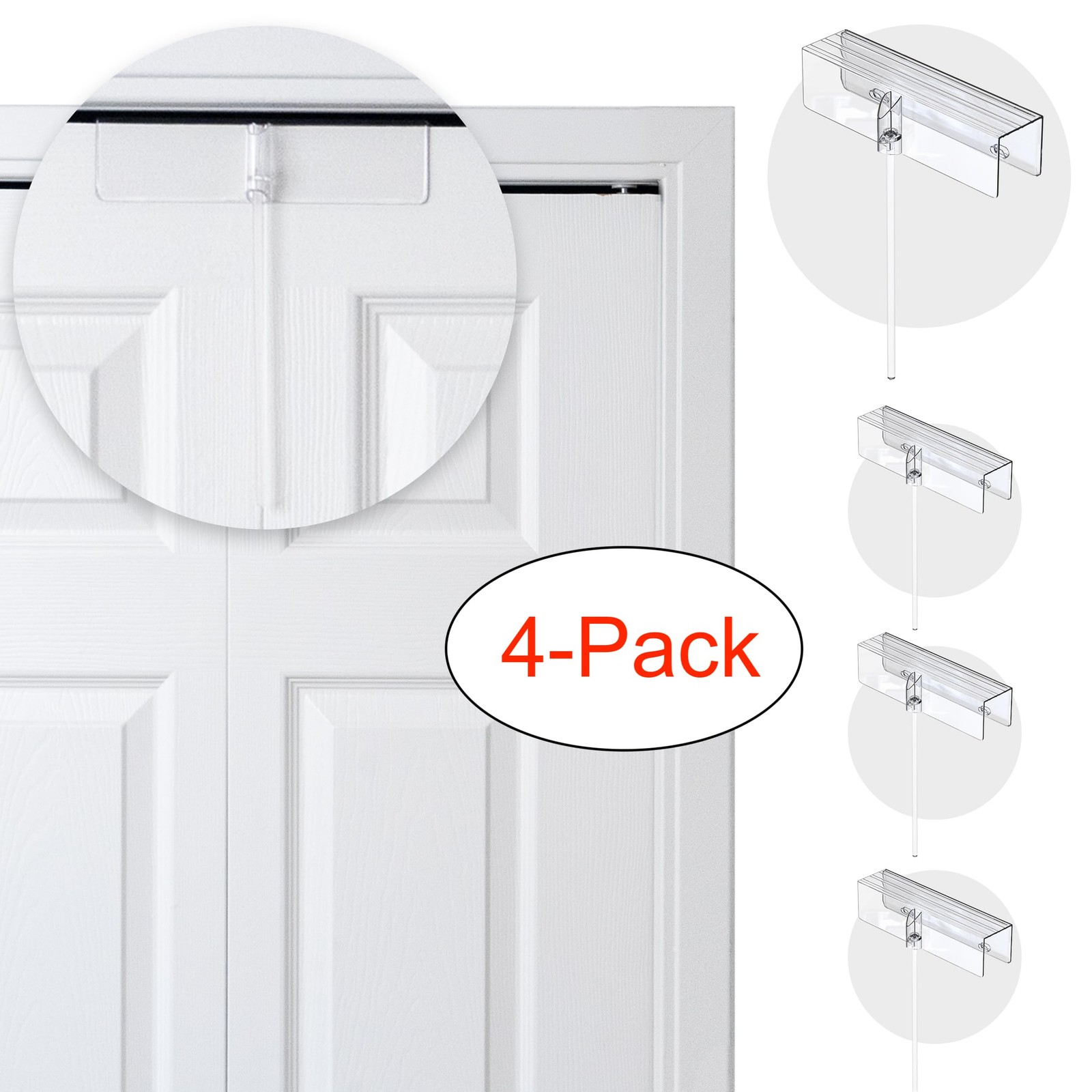(4- Pack) – Safety Innovations Bi-fold Door Lock – 4 Count (Pack of 1), Clear