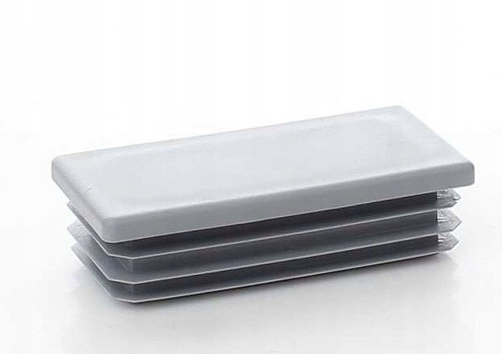 10x Rectangular Tube Lamellar Plug 50×70 mm Grey End Caps Plastic
