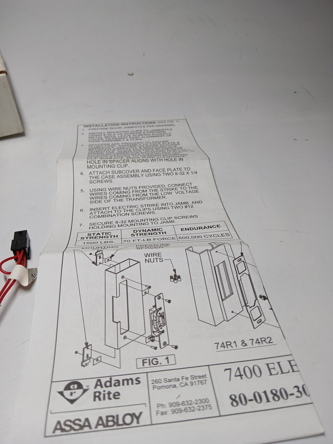 Adams Rite / ASSA ABLOY – 7400A Electric Strike