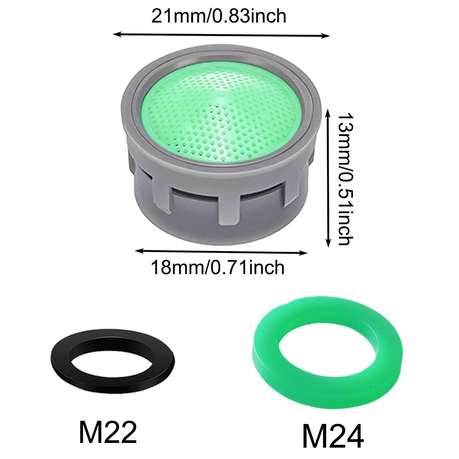 MOILINJAEY Faucet Aerator, 1.5 GPM Flow Restrictor Insert, Green
