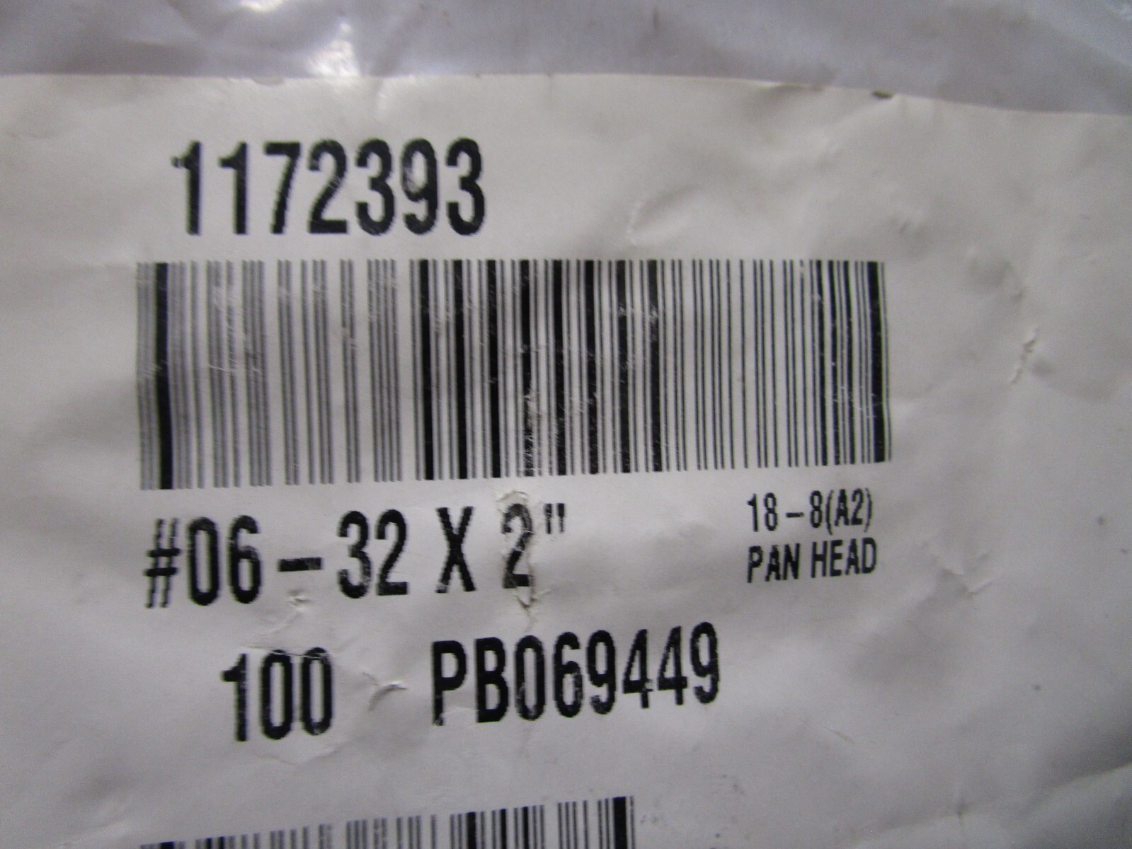 #6-32 x 2″ Phillips Pan Head Grade 18-8 Stainless Steel Machine Screw QTY 100