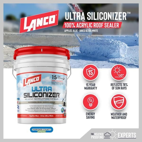 Roof Sealer 5 Gal. Ultra-Siliconizer Surface Membrane Sealant Reflective Coating