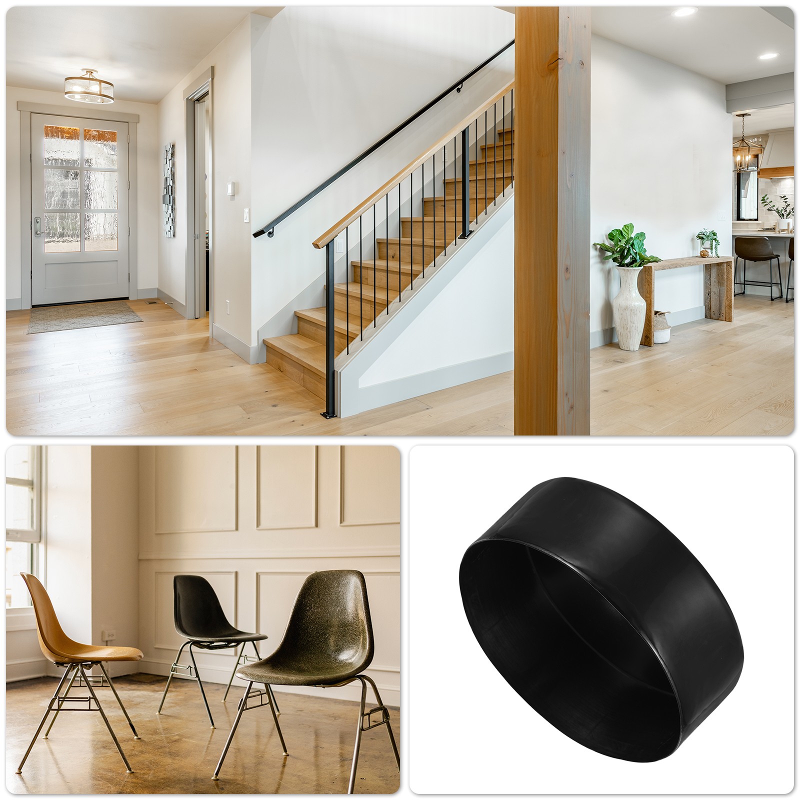 Black 150mm Rubber End Caps Round Vinyl Plug Insert Rubber Flexible