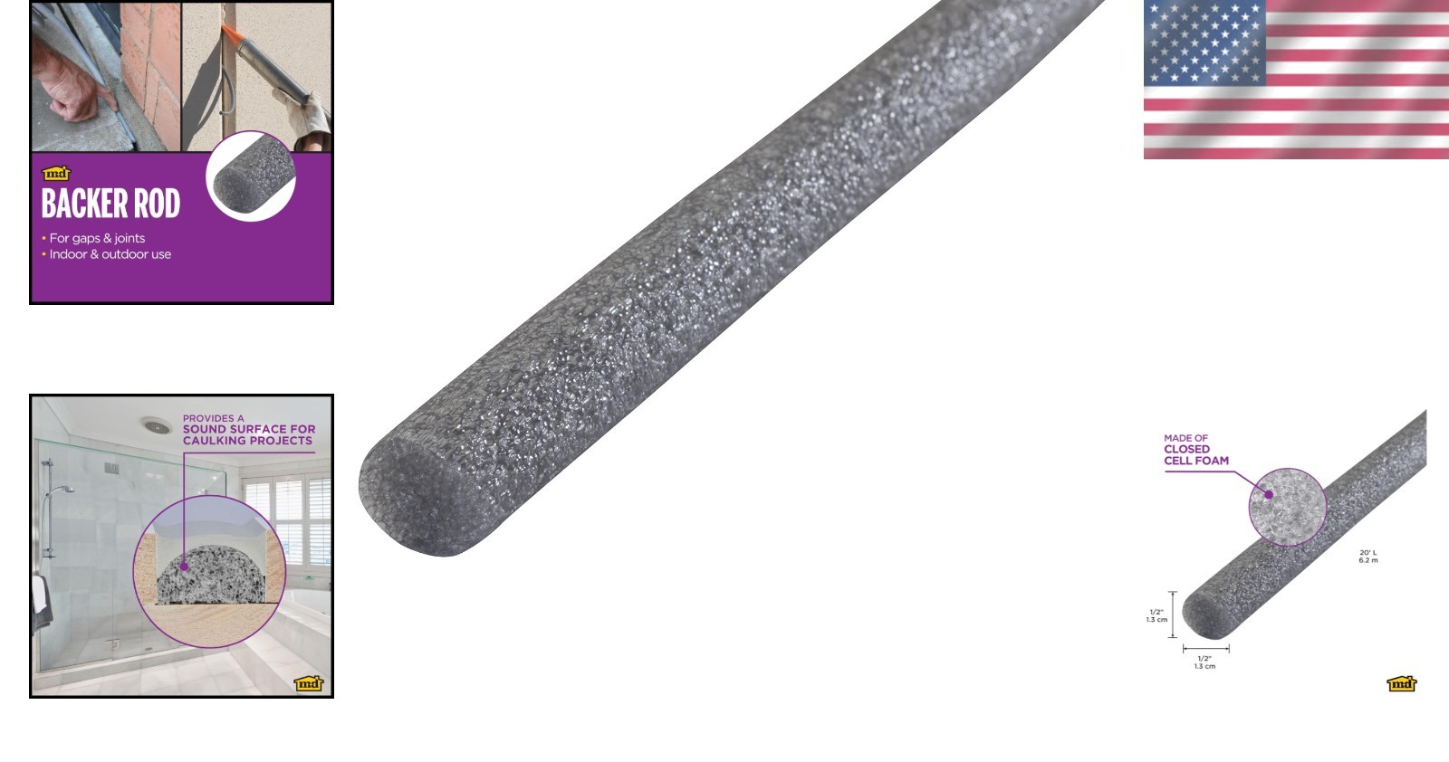 Durable 20ft Gray Foam Backer Rod for Perfect Gap Sealing – Easy Installation