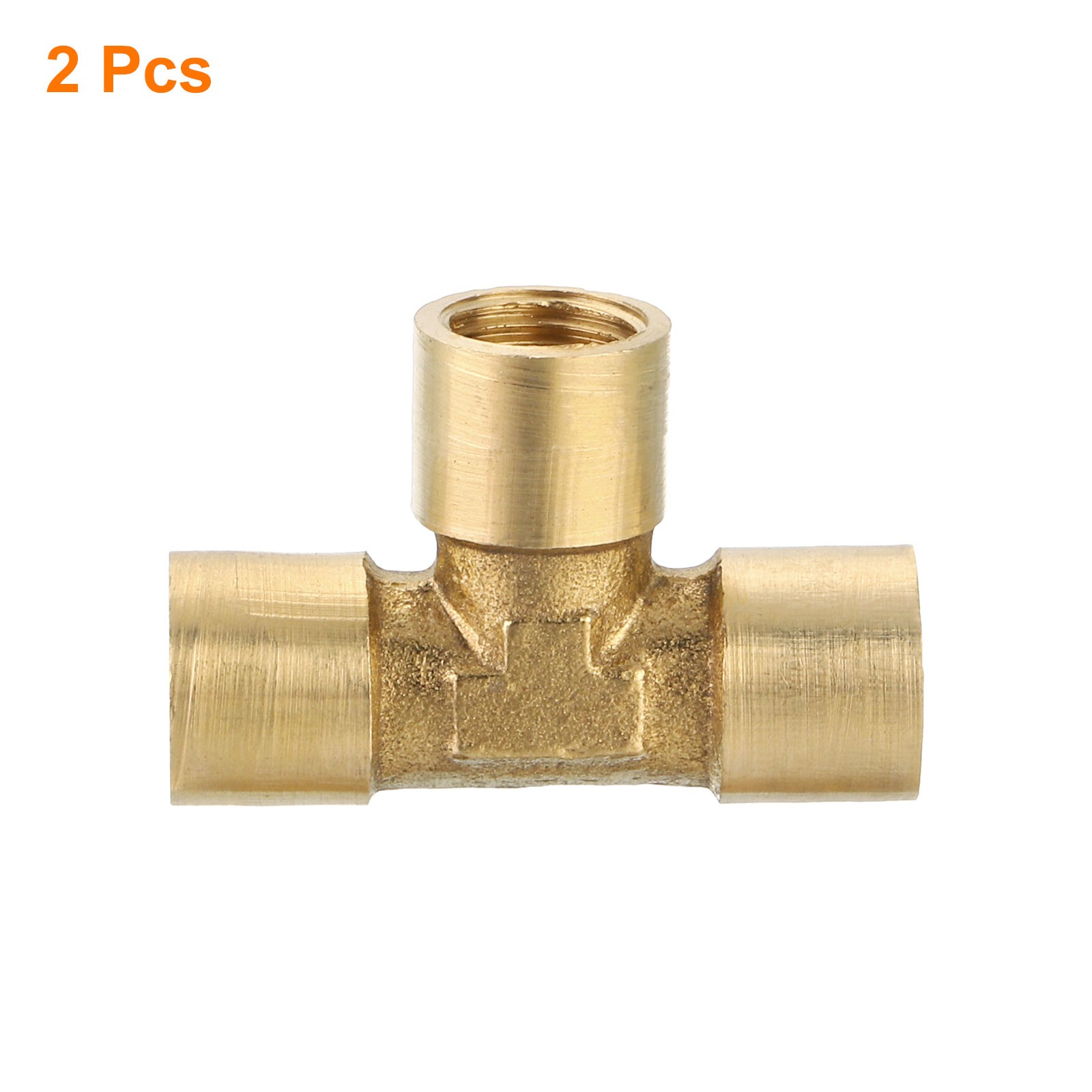 Brass Tee Pipe Fitting, G1/8″ x G1/8″ x G1/8″ 3 Way T-Connector, 2pcs