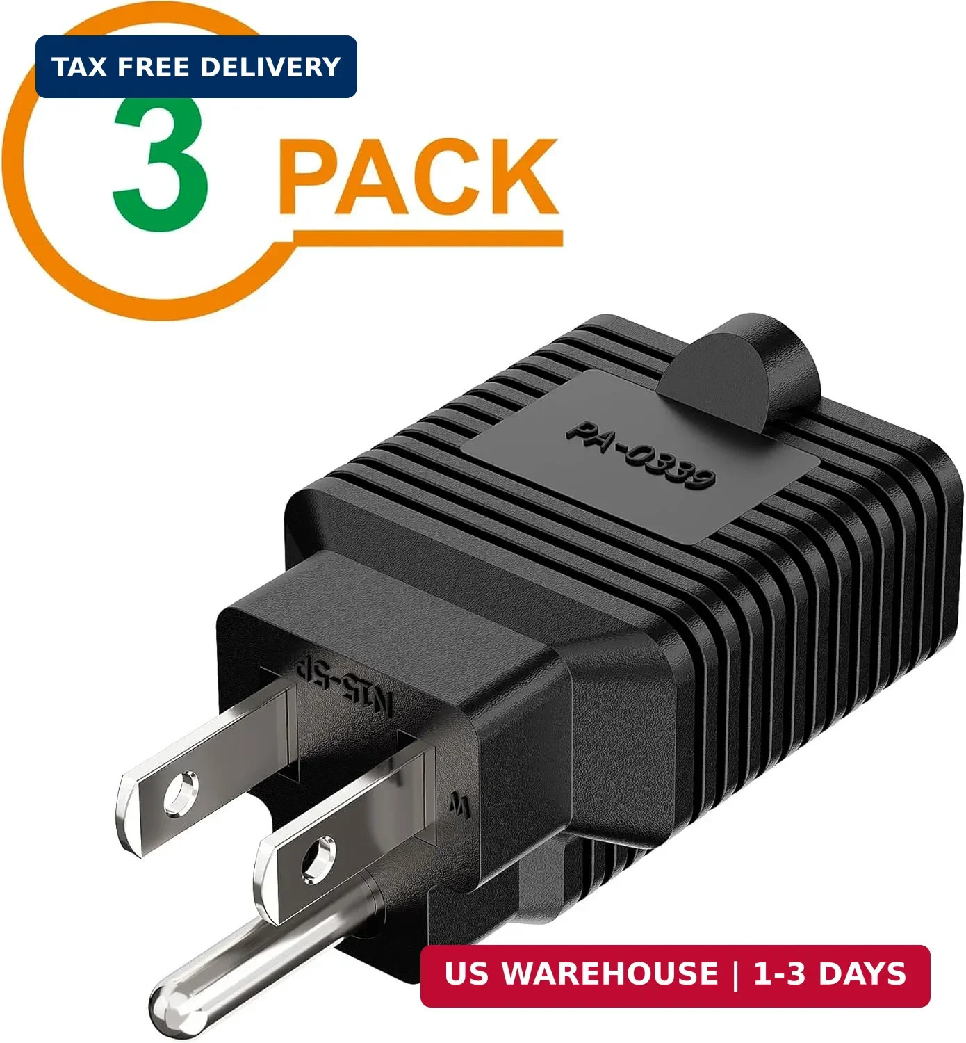 [3Pack] 4-in-1 15 Amp Household AC Plug to 20 Amp T Blade Adapter,5-15P to 5-20R