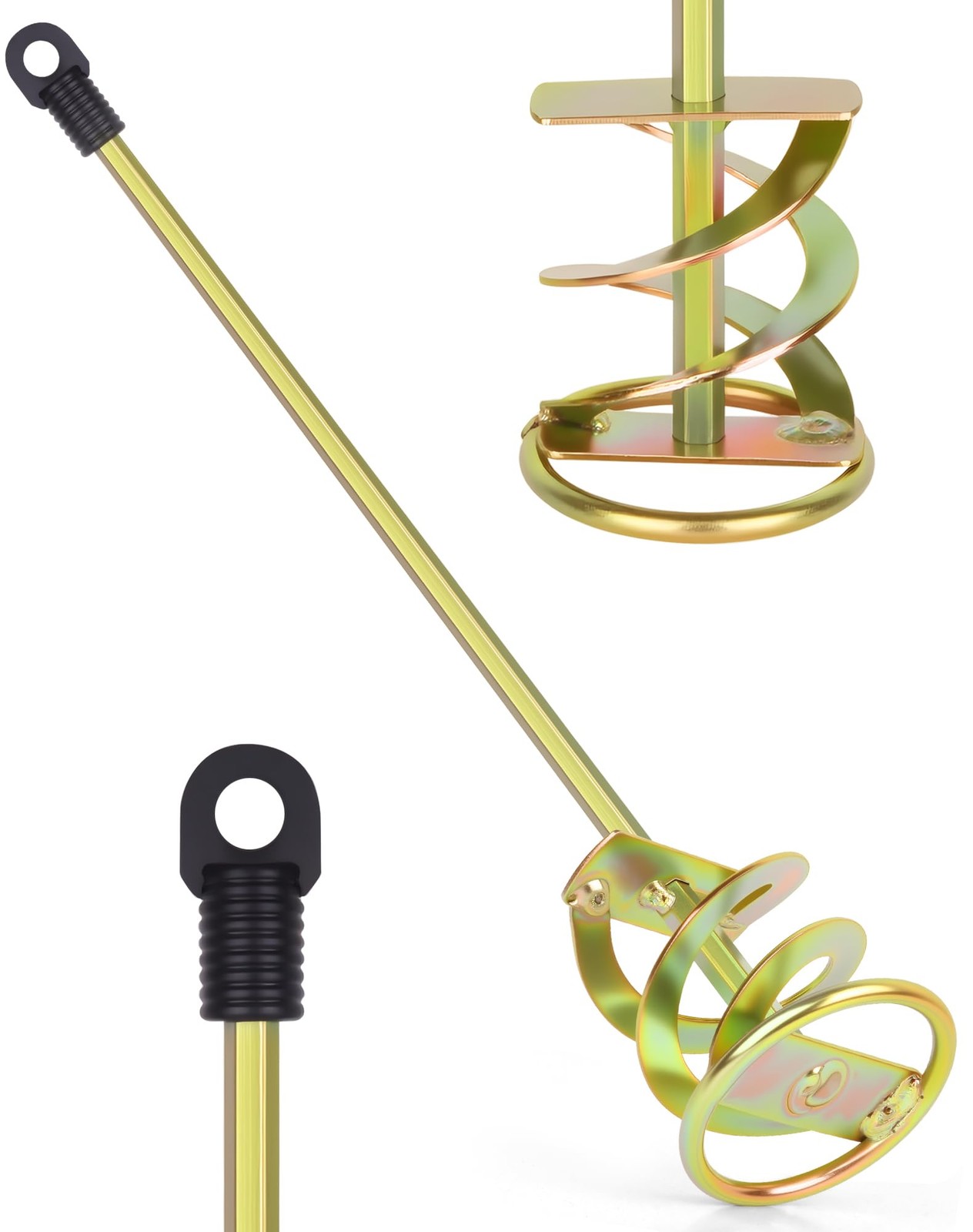 Paint Stirrer Drill Attachment 1-5 Gallon Zinc Plated Dual-Spiral Steel