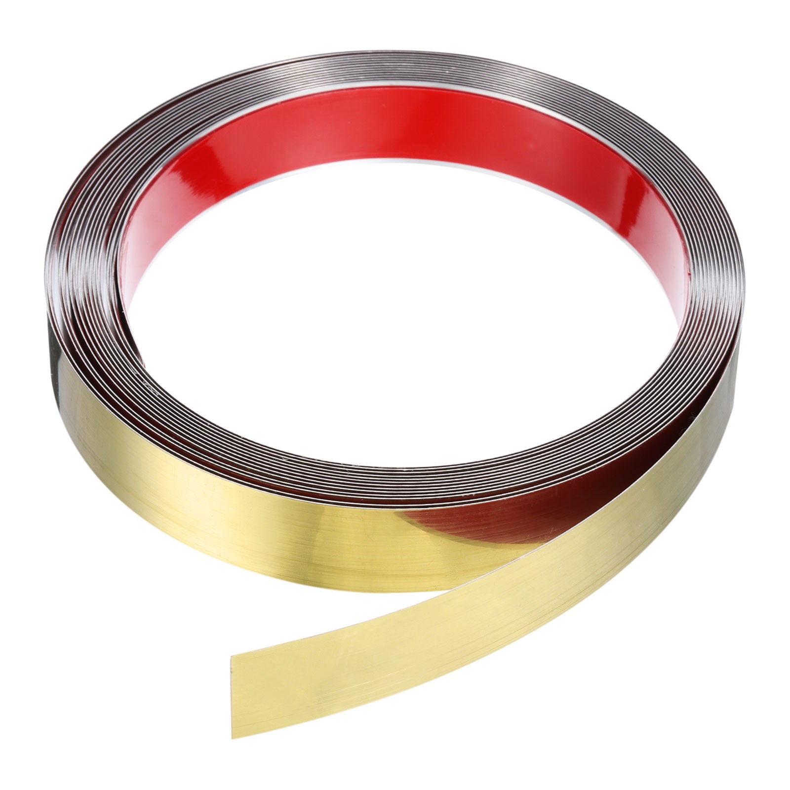 19.7ft x 0.98″ Wall Trim Self Adhesive Stainless Steel Mirror Finish Trim Golden