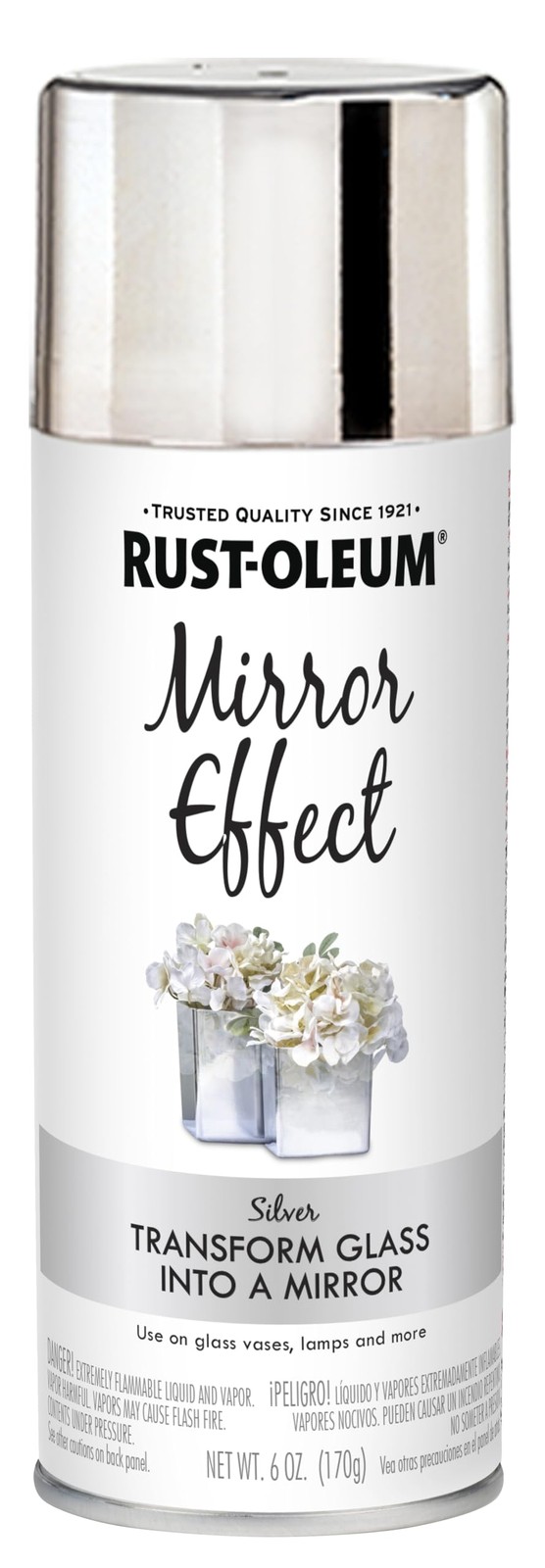 Rust-Oleum 301494 Specialty Mirror Spray, 6 oz, 6 Ounce (Pack of 1), Silver