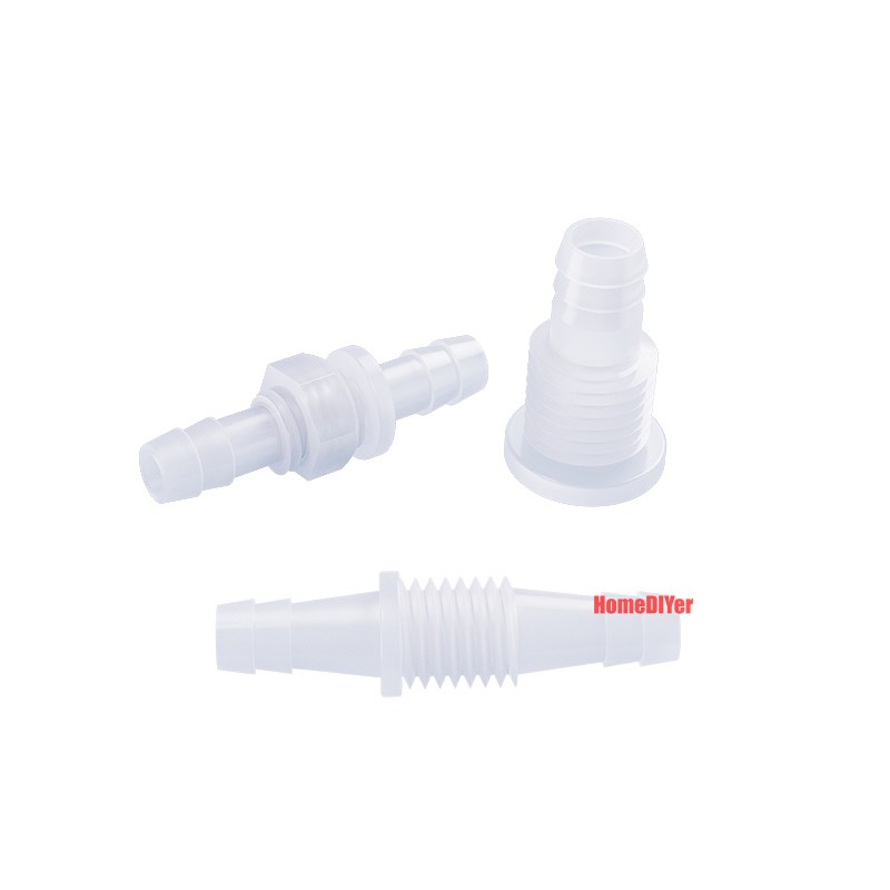 Straight Thread Reducer Joiner Tube Plastic Barbed Connector Pipe Hose Air Water