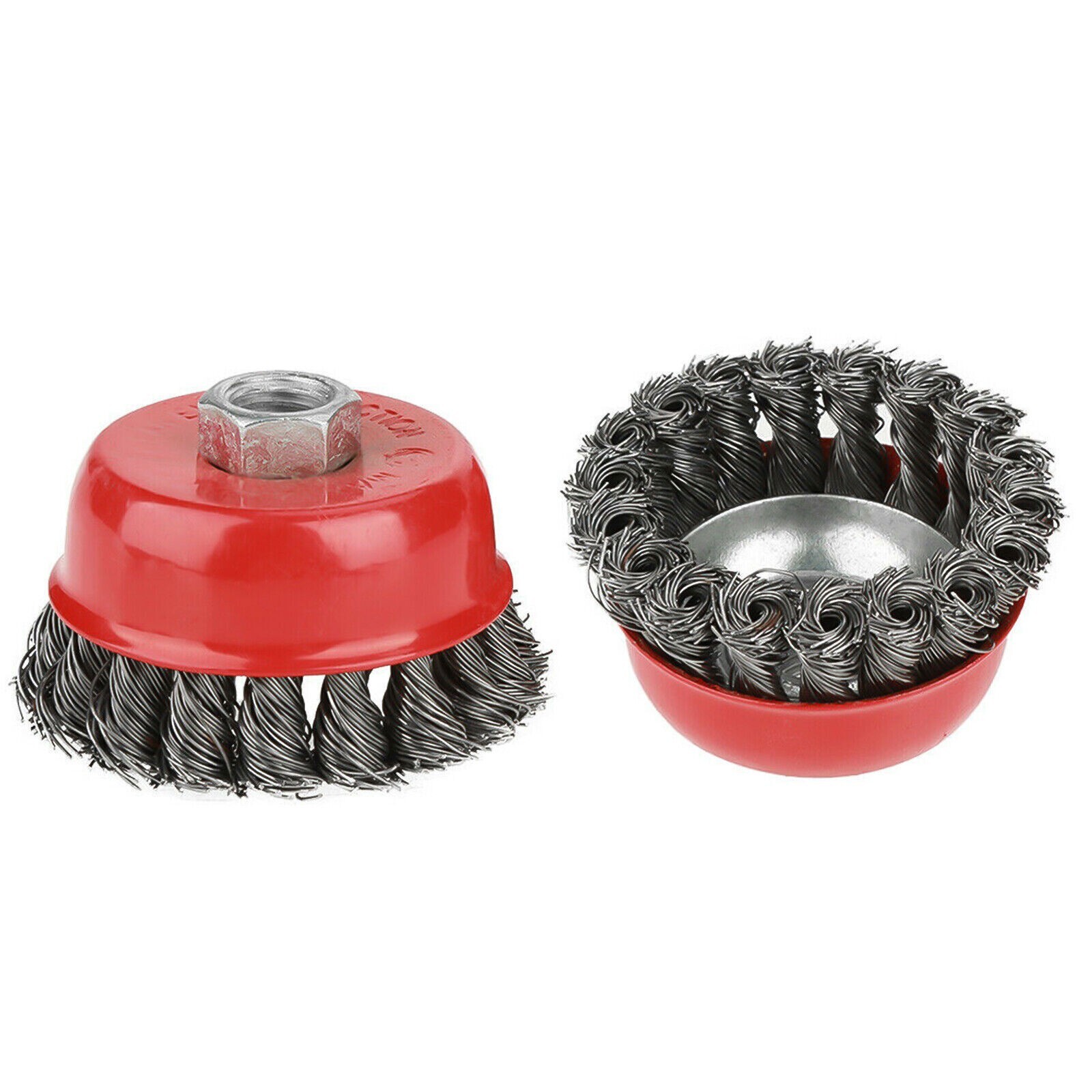 6″ Knotted Cup / Twist Wire Brush 2 PIECES for Angle Grinder