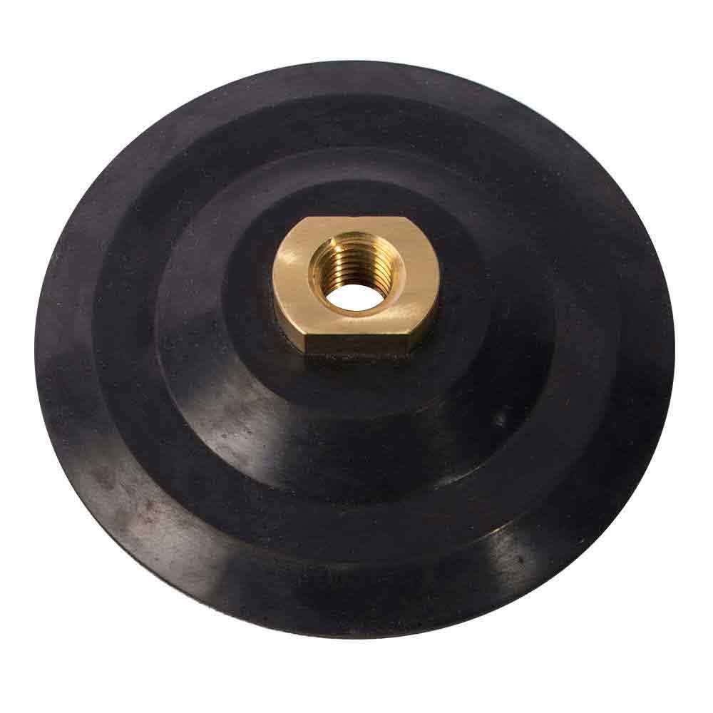 4″ Diamond Semi Flexible Rubber Backing Pad 5/8″-11 Brass Nut Hook & Loop