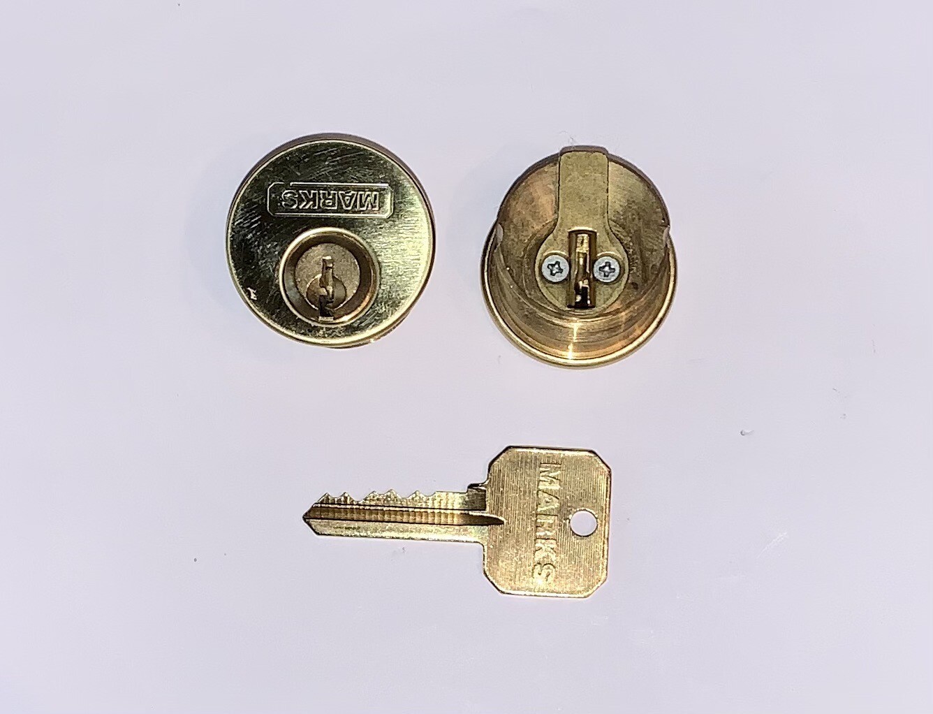 Marks 15/16” Mortise Cylinders Polished Brass 1 KEY FREE SHIPPING! Made In USA!