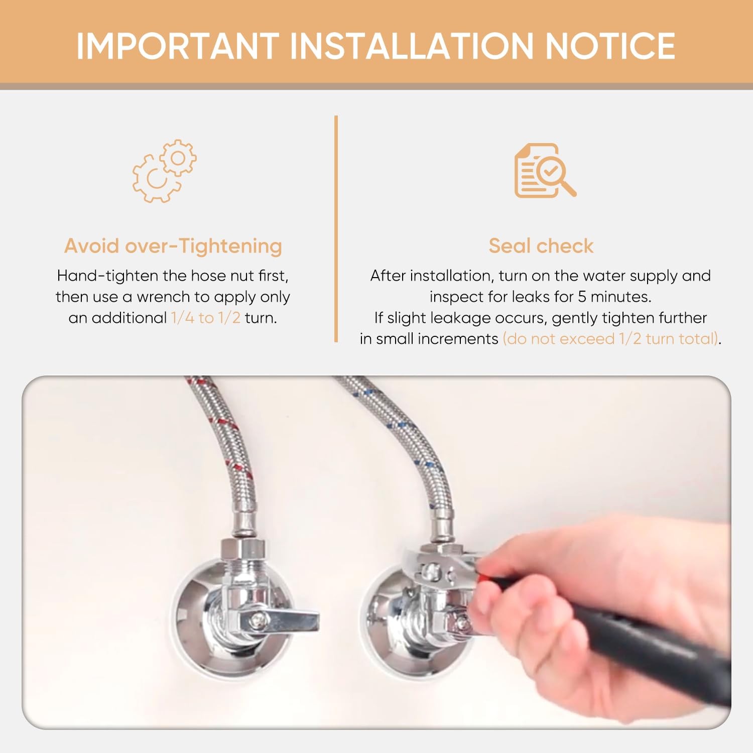 BATHLAVISH 24″ Length Faucet Supply Lines 3/8″ Comp x M10 24 Inch, 24 Inch