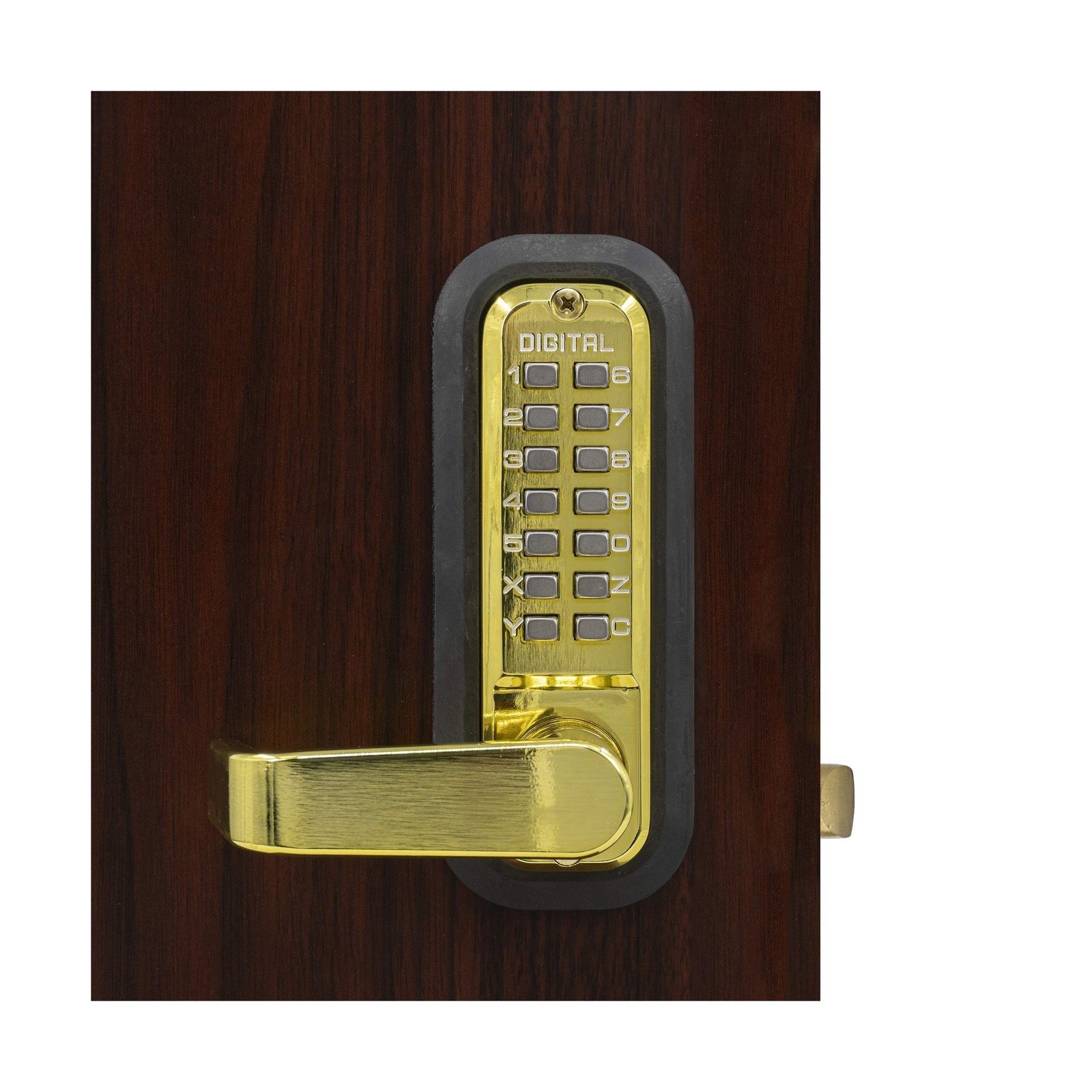 2835BBDC Mechanical, Keyless Lever Lock Double Combination Bright Brass